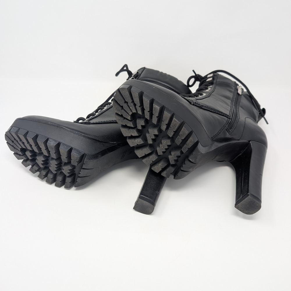 GUESS Black Lace-Up Ankle Combat Boots SIZE 9.5 - Picture 6 of 13